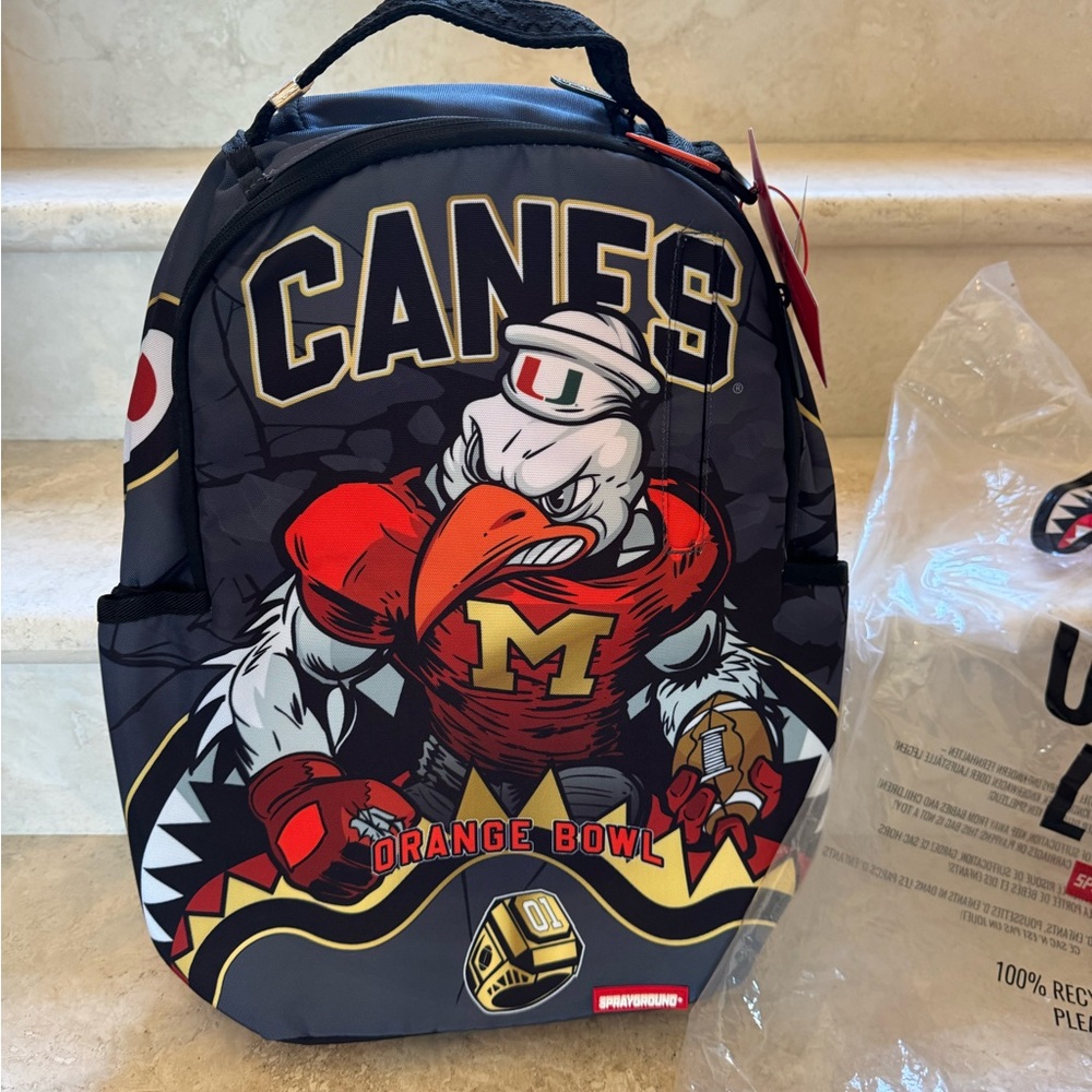 Sprayground Canes Backpack - Black, Red, and Gold